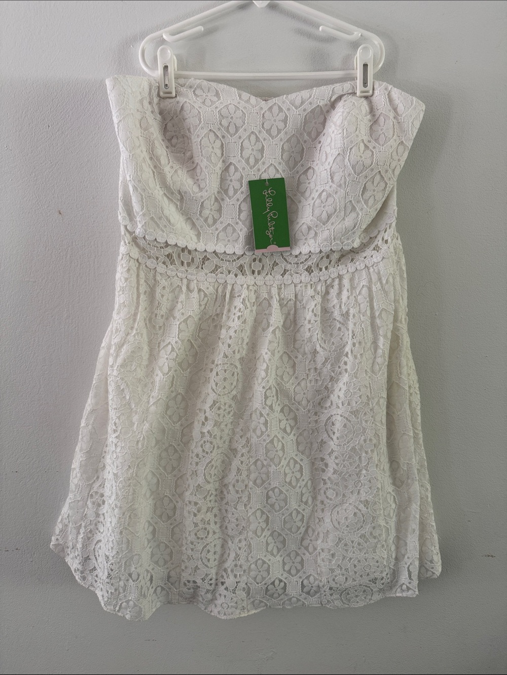NWT Lilly Pulitzer Resort White Brett Strappless Dress Sz L